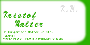 kristof malter business card