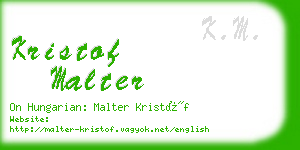 kristof malter business card